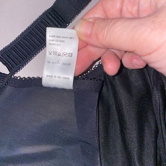 Elomi Cate Full Cup Bra 36L Black Satin Sheer Lace NWT - Picture 4 of 5